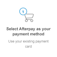 Select Afterpay as your payment method: use your existing payment card